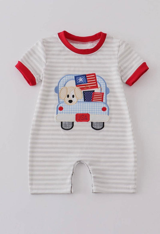 Flag Dog Romper