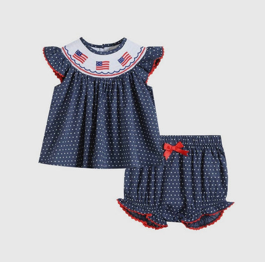 Navy American Flag top and Bloomers