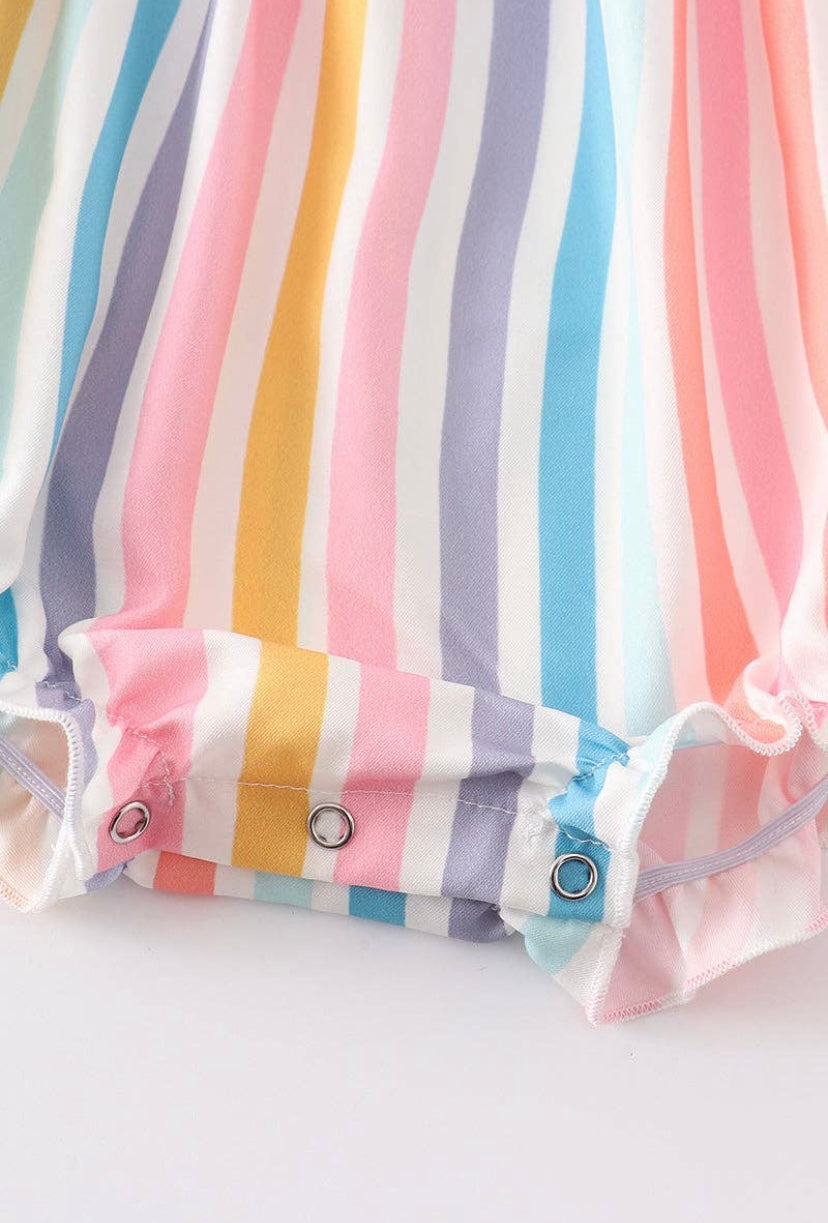 Striped Smocked Baby Romper