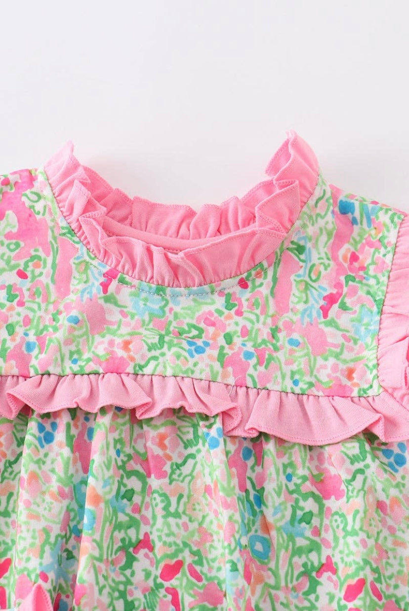 Ruffle Print Romper