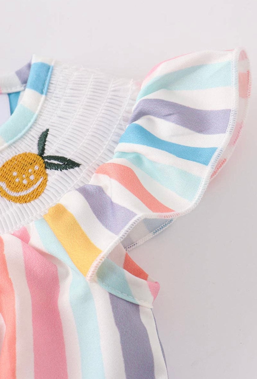 Striped Smocked Baby Romper