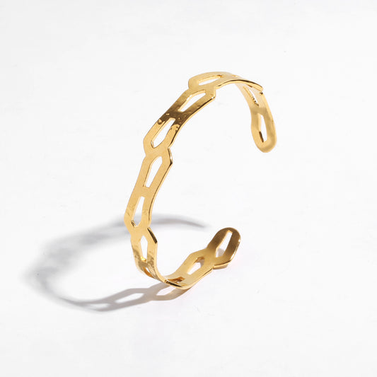 Pressed Gold Chain Bracelet