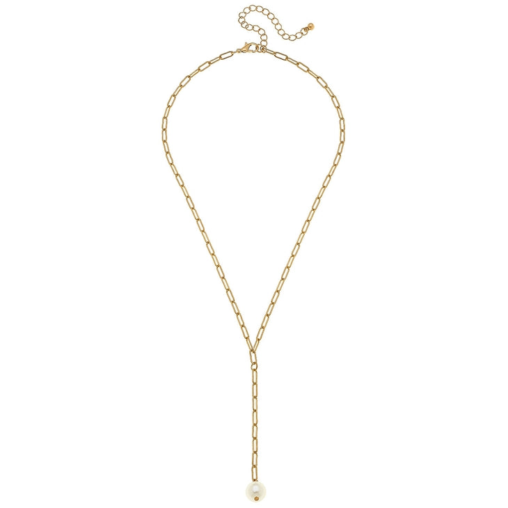 Charlotte Y Paperclip Chain Necklace.