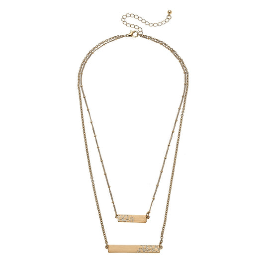 Chloe layered Bar Necklace.